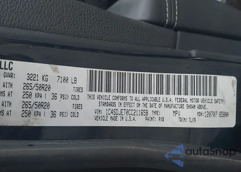 2012 Dodge Durango Citadel из США, поврежденный, VIN 1C4SDJET0CC211658